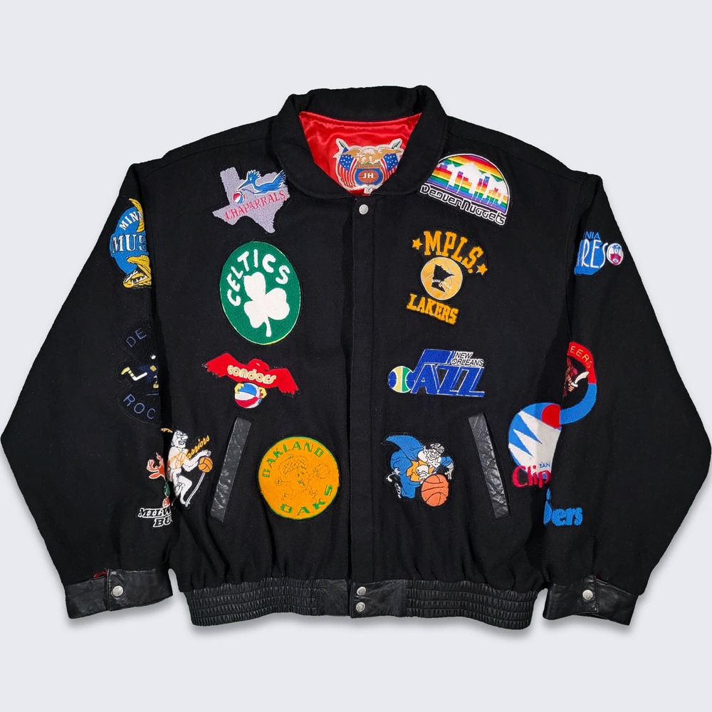 NBA ABA Patches Vintage Jeff Hamilton Basketball Jacket
